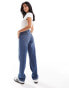 ONLY Petite Jaci mid rise straight jeans in mid blue wash