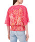 Petite Floral-Print Smocked Top