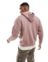 Hollister boxy fit hoodie in dark mauve pink