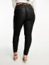 ASOS DESIGN Curve coated skinny jean in black