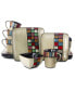 Grace 16 Piece Multicolored Square Stoneware Dinnerware Set, Service for 4