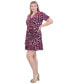 Plus Size Floral-Print Ruched Dress