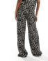 ASOS DESIGN wide leg trouser co-ord in leopard print