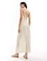 Object crochet maxi slip dress in cream