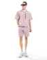 ASOS DESIGN co-ord short sleeve boxy oversized revere utility shirt in dusty pink