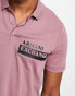 Armani Exchange – Polohemd in Rosa mit Logo