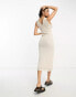 Lindex sanna knitted midaxi summer dress in beige