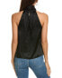 Frame Denim Foldover Mock Neck Silk Top Women's