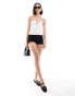 Stradivarius v-neck detail bandeau top in white