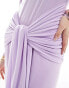 ASOS DESIGN tie front exaggerated drape maxi dress in lilac