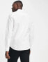 ASOS DESIGN smart linen mix regular fit shirt with penny collar in white