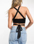 Parallell Lines crop top with cut out details in black