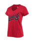 Women's Red Washington Capitals Script Sweep Ultra Rival V-Neck T-shirt