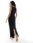 Selected Femme linen mix maxi dress in black