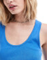 Weekday Ruby semi-sheer tank top in blue