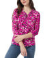 Women's Printed Moss-Crepe 3/4-Sleeve Top