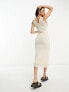 Lindex sanna knitted midaxi summer dress in beige