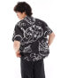 Obey still life printed short sleeve shirt in black