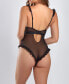 Женская пижама ICollection womens Blyth Underwire Mesh Teddy with Lace Trim Lingerie