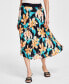 Women's Pleated Floral-Print Midi Skirt, Created for Macy's