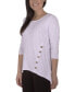 Women's Plus Size Button Detail Ribbed Tunic