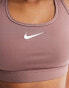 Nike Training Swoosh Dri-Fit medium support bra in smokey mauve