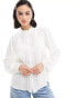 JDY lace detail blouse in cream