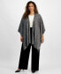 Plus Size Sequined Knit Open-Front Cape, Created for Macy's