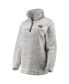 Women's Gray Minnesota Wild Sherpa Quarter-Zip Pullover Jacket