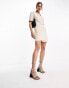 & Other Stories linen mini blazer dress in beige