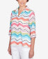 Petite Classic Brights Wavy Stripe Button Down Top