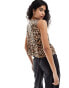 Stradivarius bow front vest in leopard