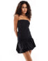 COLLUSION bandeau puffball mini dress in black