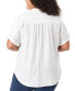 Plus Size Demi High-Low Roll-Tab Shirt