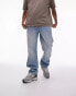 Topman straight jeans in summer light wash tinted blue