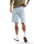 Weekday Space relaxed fit denim shorts in light blue wash