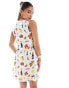 ASOS DESIGN linen mix mini dress in holiday print