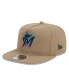 Men's Khaki Miami Marlins Golfer Adjustable Hat