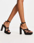 Public Desire Wide Fit Viola platform sandals in black satin