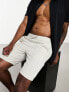 Only & Sons linen mix shorts in white and grey pinstripe