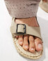 ASOS DESIGN buckle epsadrille in stone suedette