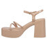 Chinese Laundry Avianna Block Heels Platform Dress Womens Beige Dress Sandals A