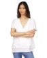 Women's Layered V-Neck Flutter-Sleeve Top