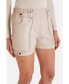 Women's Leather Fashion Short, Beige