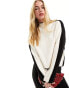 & Other Stories mono colour block viscose knitted asymmetric top with tie cuffs