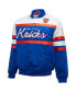 Men's Blue, White New York Knicks Big and Tall Heavyweight Full-Snap Satin Jacket