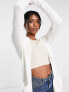 Vila longline knitted cardigan in white