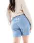 ONLY Curve pull on denim short in light blue