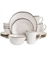 Textured, Uneven Dimpled Design Ricardo 16 Piece Stoneware Dinnerware Set, Service for 4