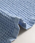 Waffle-knit cotton bath towel